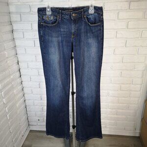 Banana Republic Factory Ladies Medium Wash Flare Leg Blue Jeans